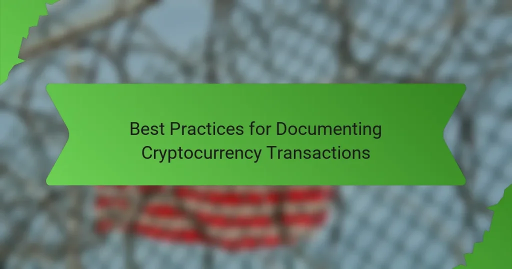 Best Practices for Documenting Cryptocurrency Transactions