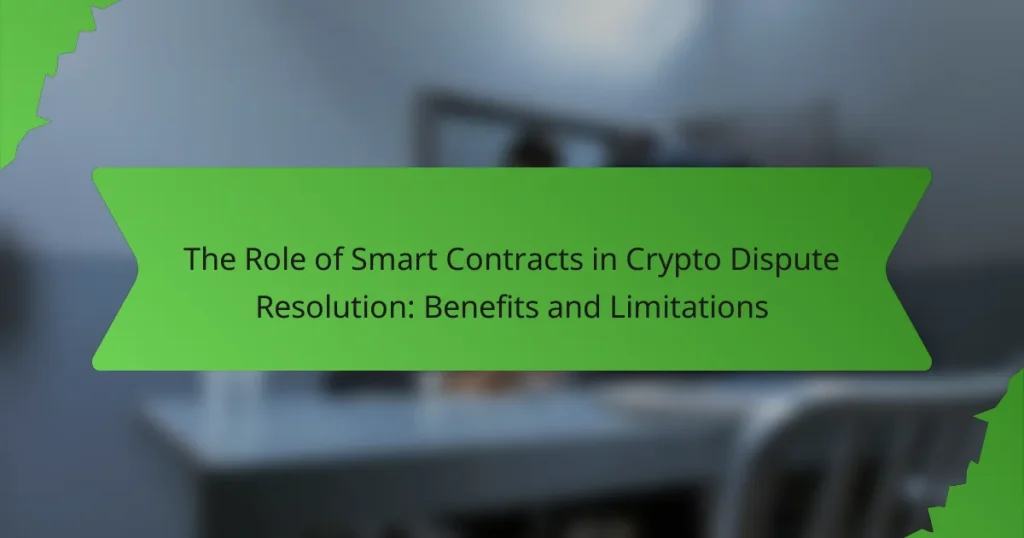 The Role of Smart Contracts in Crypto Dispute Resolution: Benefits and Limitations