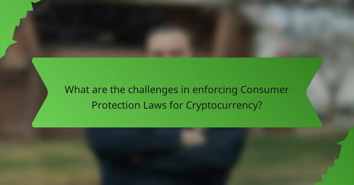 What are the challenges in enforcing Consumer Protection Laws for Cryptocurrency?