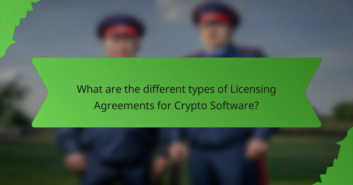 What are the different types of Licensing Agreements for Crypto Software?