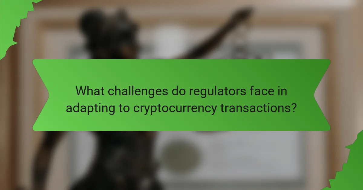 What challenges do regulators face in adapting to cryptocurrency transactions?