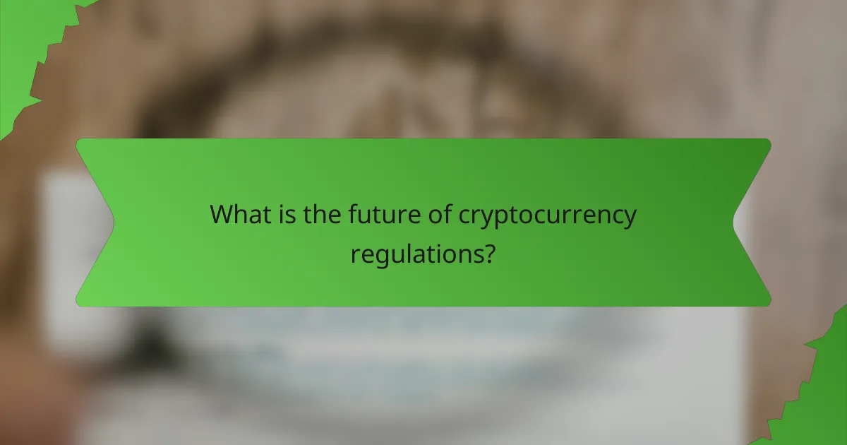 What is the future of cryptocurrency regulations?